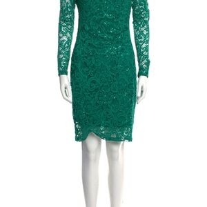 MARINA Teal Lace Long Sleeve Dress size 14 new NWT